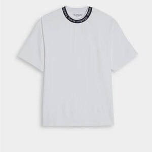 Acne Studios Men White Tee with Black Collar